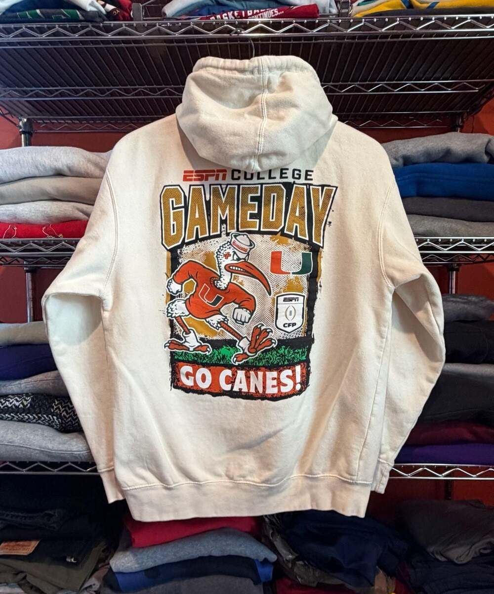ESPN College Gameday Miami Hurricanes Go Canes CFP Cream Hoodie Sweatshirt